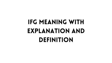 ifg meaning gaming